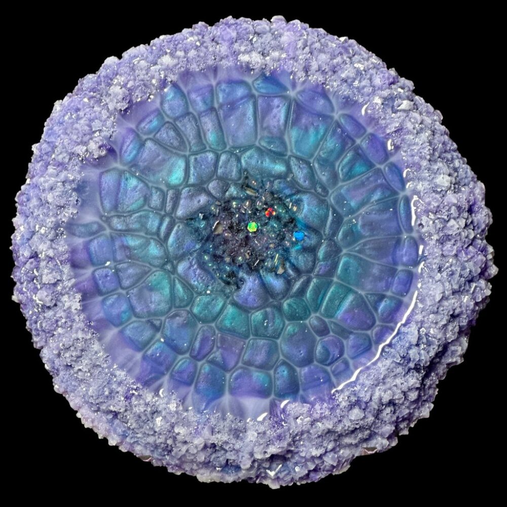 Abalone Larimar Crystal Edge Vanity Tray | Perfume Tray | Jewelry Tray